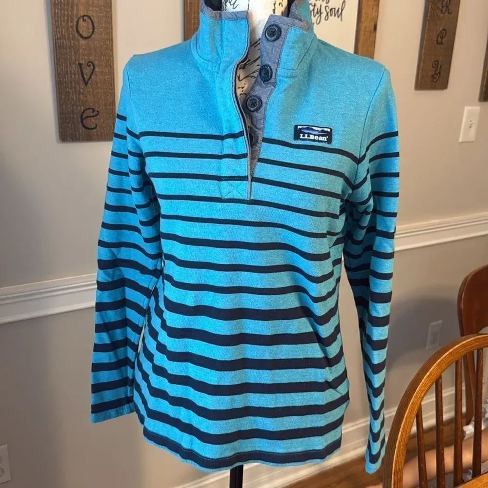 L.L. Bean Rugby Striped Pullover - Picture 2 of 8